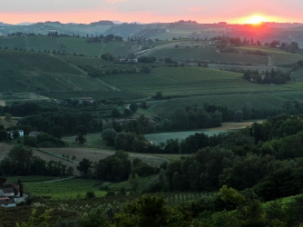 Vista panoramica al tramonto